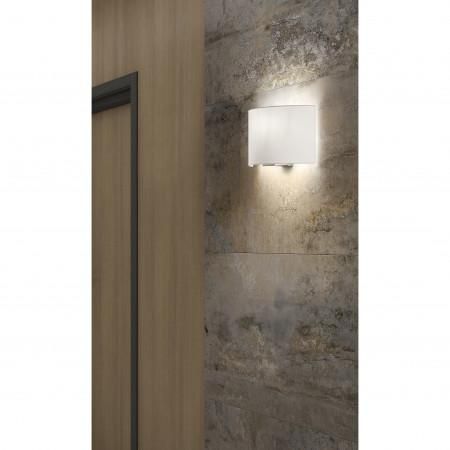 Applique demi-lune E27 40W en coton blanc - Design épuré et éclairage mural_1
