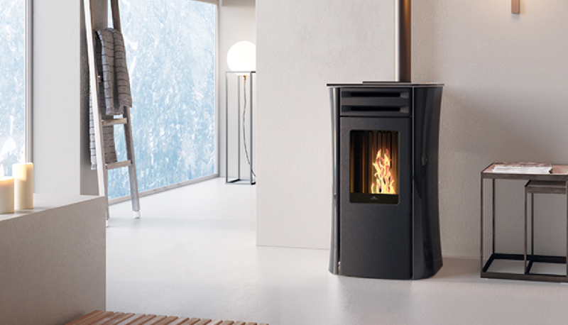 Poele a granules edilkamin dania air tight c - verre noir_1