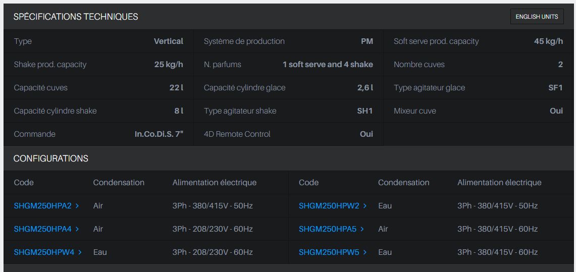 Shg-m 250 htp - Turbine à glace Gel Matic - cuves 22L - production glace, milkshake, sundaes_1