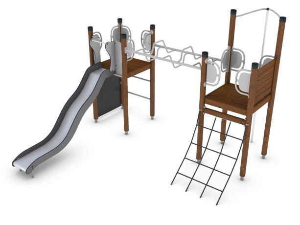 Structure multi-jeux 5 à 12 ans - Ossion - 8061746-2 - Hags - Poteaux et panneaux bois - Fondation à enterrer_1