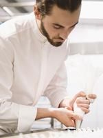 Veste de cuisine - Atelier TB - col Mao en piqué de coton italien avec patte de boutonnage_1