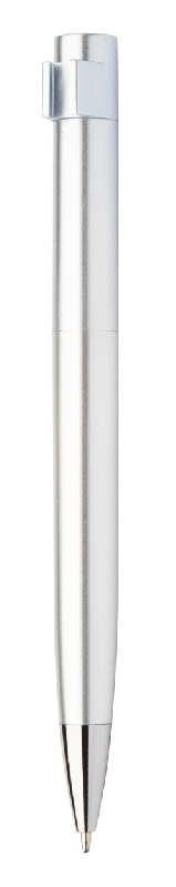 Stylo à bille en plastique argenté - clip sur mesure - marquage UV LED - encre bleue - minimum 100 pcs_1