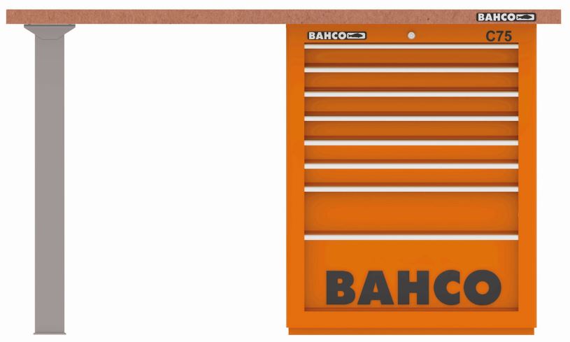 Établi usage intensif avec plateau MDF - 2 pieds, 8 tiroirs de rangement et capacité de 1,5 tonne - 1495KH8WB15TD_1