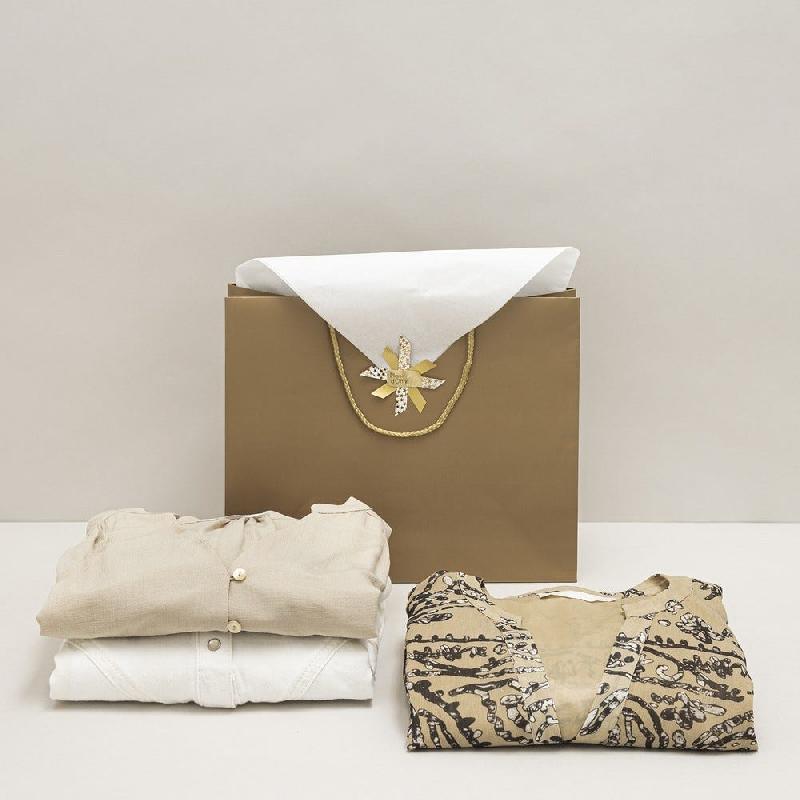 Sac luxe métallisé laiton poignées cordelières 32x13x26cm - par 12_1