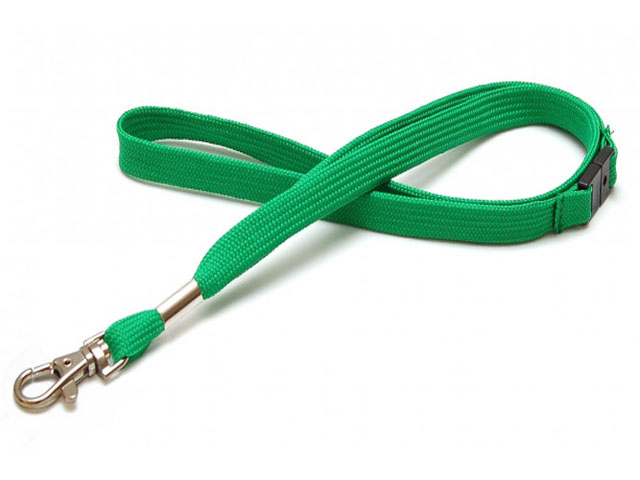 Cordon textile uni 12 mm pour badge - crochet métal - coloris variés - avec ou sans système anti-étouffement_1