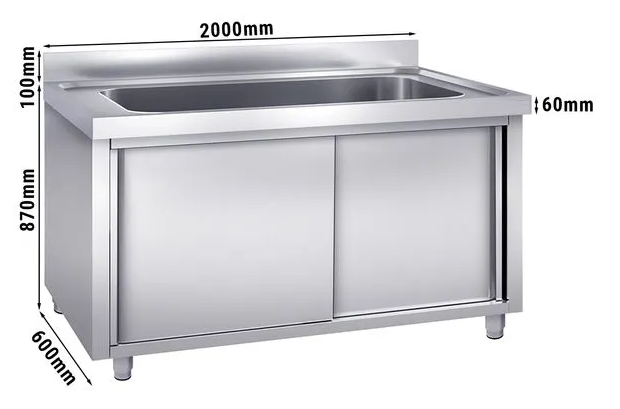 Plonge batterie 200x60cm sur meuble 1 cuve_1