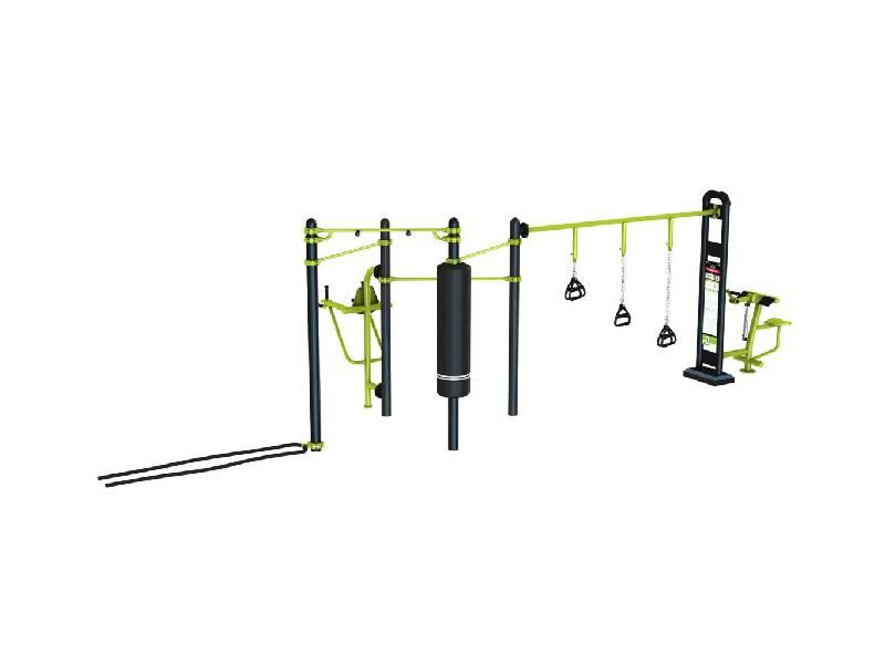 Portique combo avec TRX, chaise romaine, battle rope et sac de frappe - Gamme COMBO_1