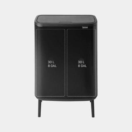 Poubelle Brabantia Bo Touch Bin Hi - 2 x 30 litres - Matt Black - Idéale pour trier les déchets à la maison_1