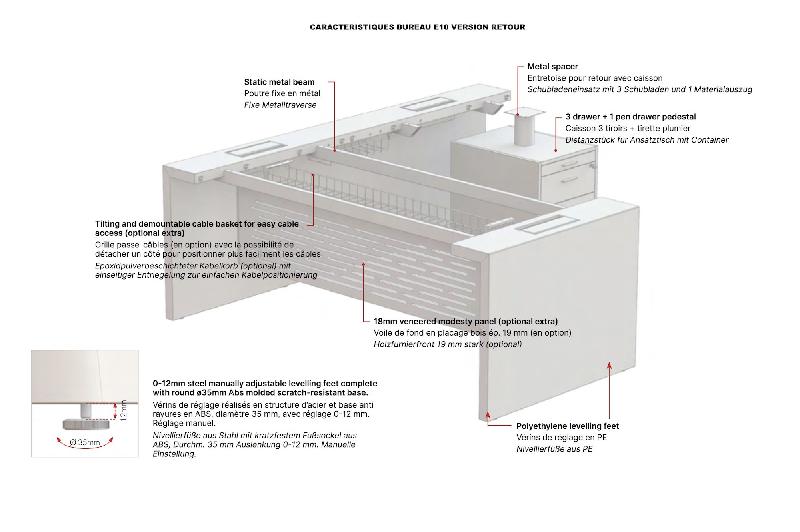 Bureau de Direction avec retour E10 - Quadrifoglio - 204, Non, Ébène, Non_2