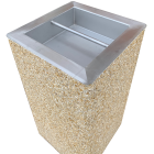 Cendrier en béton OLYMPE avec bac inox 9L - Sac de sable 10 kg OFFERT - Capacité 80L_2