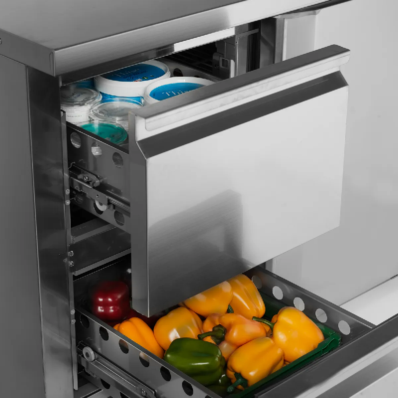 Comptoir pour saladette réfrigéré CK7240 4 tiroirs GN1/1 pces Inox TEFCOLD_1