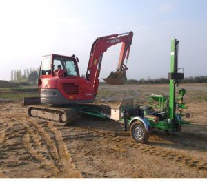 Appareil CRT75 sur remorque pour contrôle de compactage