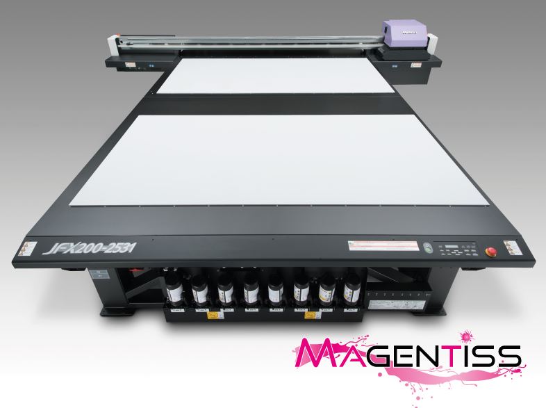 Table à plat LED UV très grand format - Gamme UV Mimaki JFX200-2531 - Surface imprimable 2,5m x 3,1m - Productivité jusqu'à 25m²/h_1