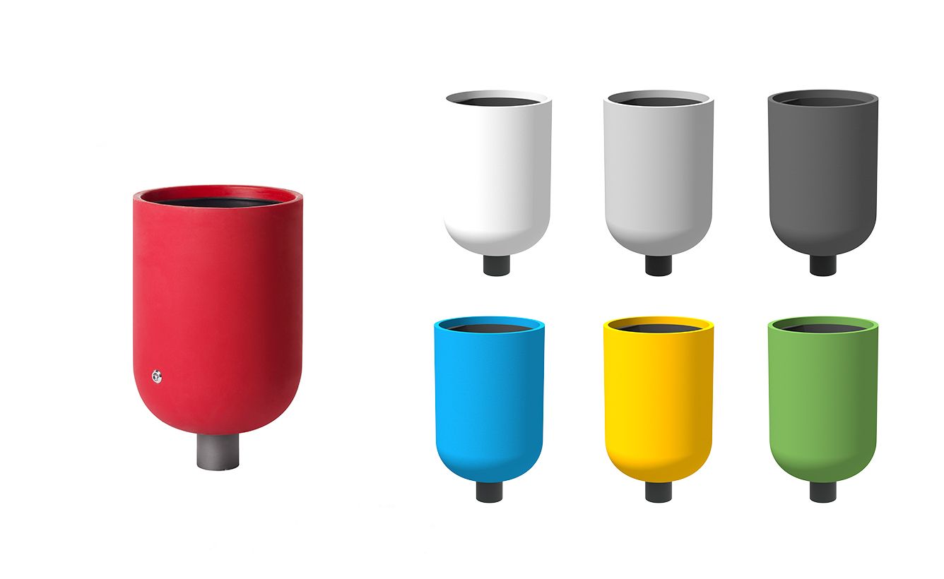 Tom - poubelle publique Larus - acier et plastique rotomoulé - 32L & 42L_1