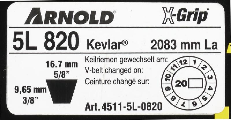 Courroie trapézoïdale X-Grip V - Type 5L820_1