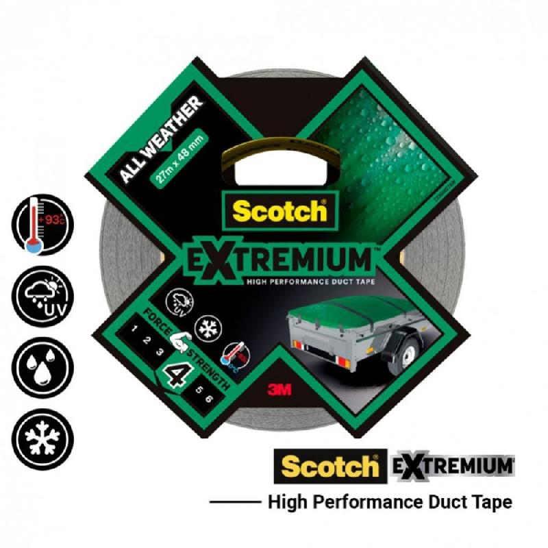 Adhésif de réparation SCOTCH All Weather Extremium - 27 m x 48 mm - Résistant aux intempéries et multisurfaces_1