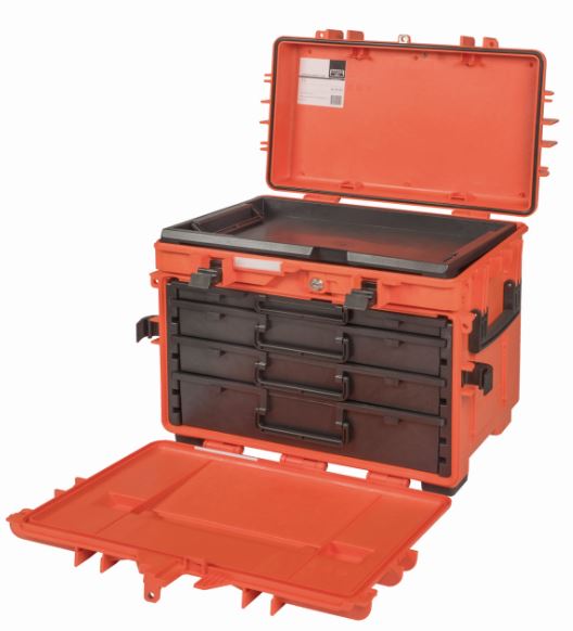 Caisse à outils rigide sur roues - 4 tiroirs - 4750RCWD4-OR - résistante aux chocs et usage intensif_1