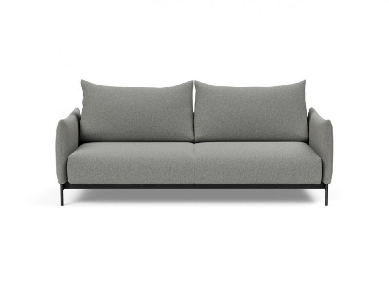 Canapé convertible design Malloy - Pieds métal - 150x200 cm - Tissu bouclé Ash Grey - Innovation Living_1