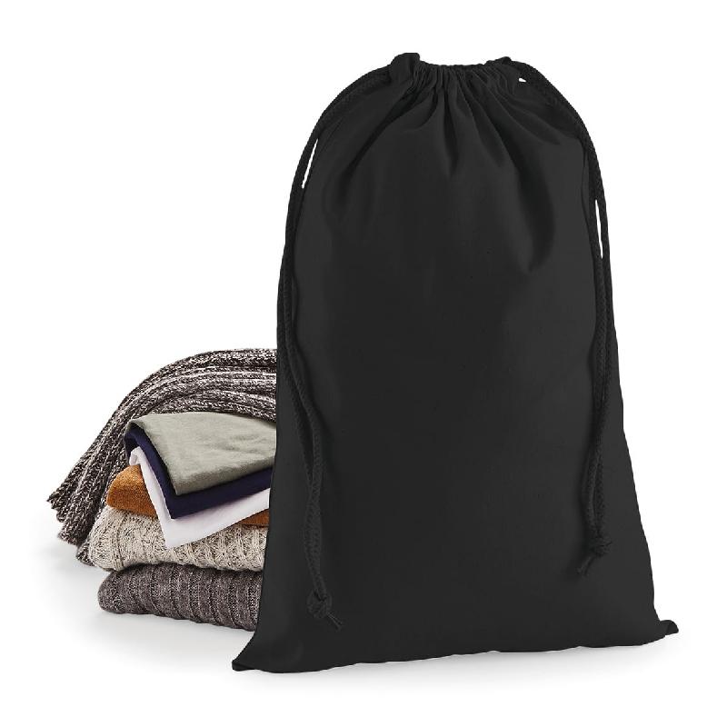Sac publicitaire cordelette en coton premium - Réf: W216 - Westford Mill - 100% coton - 200 g/m² - Fermeture à double cordon - Disponible en cinq tailles_1