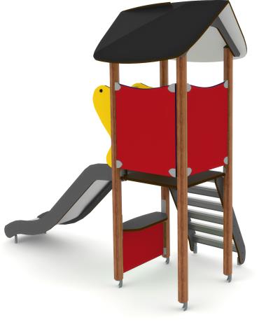 Structure multi-jeux 3 à 5 ans - Unimini Faltow - 8046361 - Hags - Poteaux bois et panneaux HPL_1