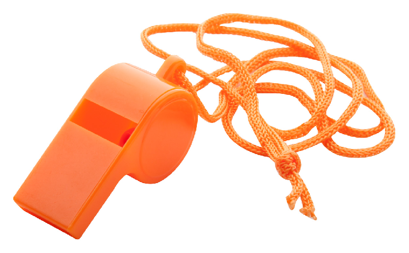 Sifflet avec cordelette assortie - couleur orange - poids 4,7 g_1