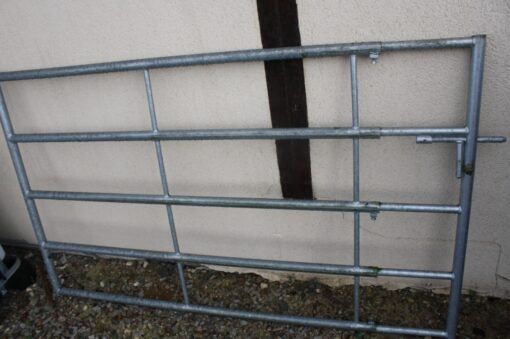 Art0076 - Barrière agricole en acier galvanisé - 2 à 3 m - extensible avec 5 lisses Ø40_1