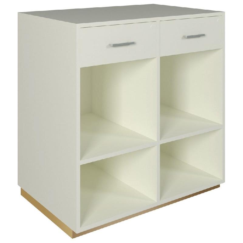 Comptoir 90x60x93,8cm/reposac 70x20xH12cm blanc mat - 2tir.2tabl. -  blanc mat_1