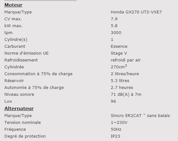 EP4100E - Groupe électrogène Europower - 4 kVA max - 3,6 kVA continu - 230V_1