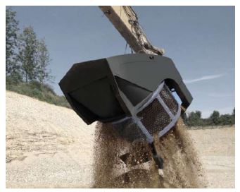 Godet cribleur rotatif pour terre, sable, pierres, matériaux mixtes_1