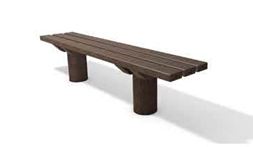 Banc forestier rustique sans dossier TAUNUS - 200 cm - Pieds imitation rondin de bois - ADS EQUIPEMENTS EURL_1