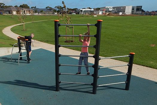 Espalier double Senior - Proludic - JPS11-S-M - 0,10 m de profondeur - Parcours santé métal - Accessible dès 14 ans_1