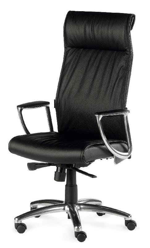 Fauteuil Président cuir avec renfort lombaire RIXON - cuir noir_1