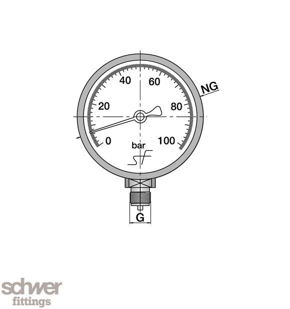 Manomètre à tube de Bourdon de précision - Monture à baïonnette - Type RFM/RFMG - Schwer Fittings_1