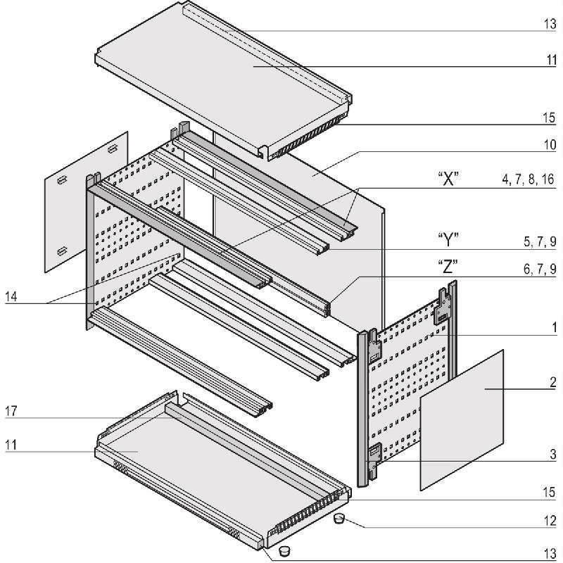 SCHROFF RatiopacPRO AIR Mallette complète, de bureau, blindage rétrofitable, garniture avant, 6/7 U, 84 CV, 375 mm_1