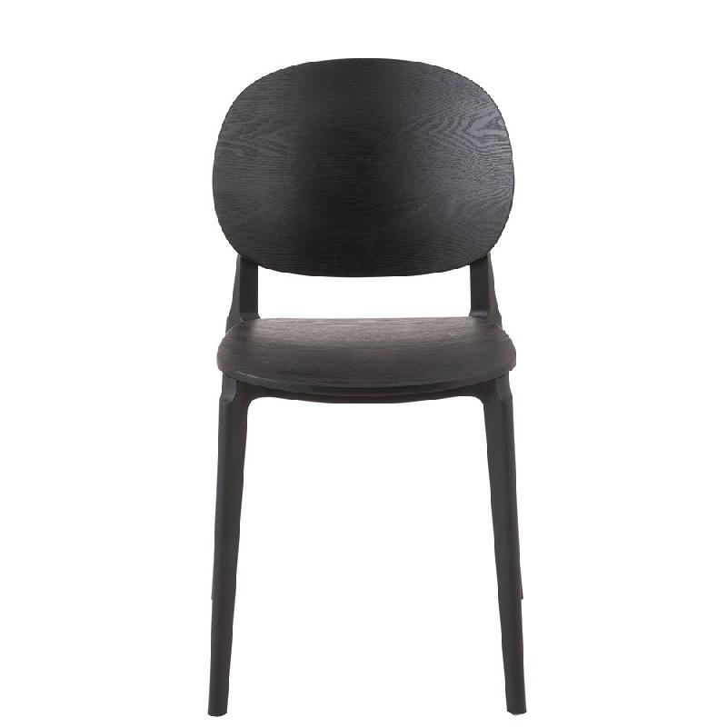 Chaise de cuisine SHINY - Vernis noir - Polypropylène robuste et légère_1