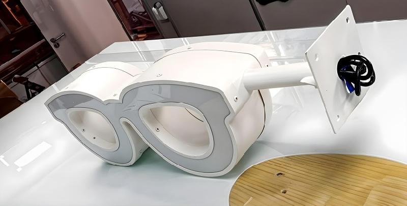 Enseigne drapeau opticien - lunettes géantes en acier avec LED - 120 cm et 80 cm_1