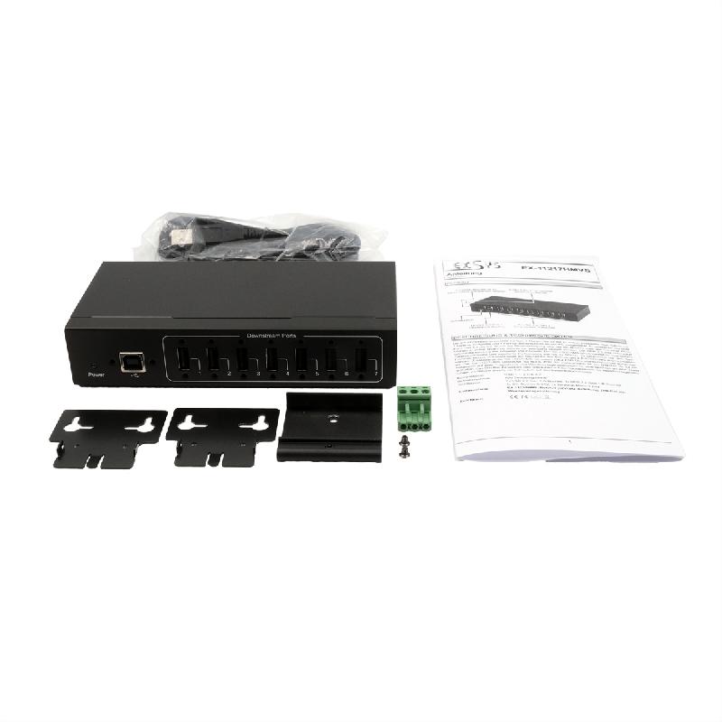 EXSYS EX-11217HMVS HUB 7 ports USB 2.0 métal avec alimentation 5V/2A Genesys Chipset_1