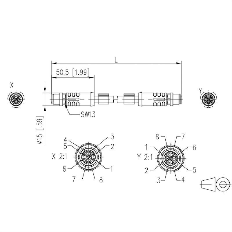 METZ CONNECT Câble Ethernet industriel M12 M/M, codage X, 5 m_1