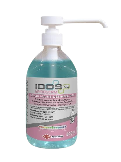 Savon mains desinfectant liquide idos epidoserm bactericide virucide pouss mouss (epido00005)- flacon pompe de 500ml_1