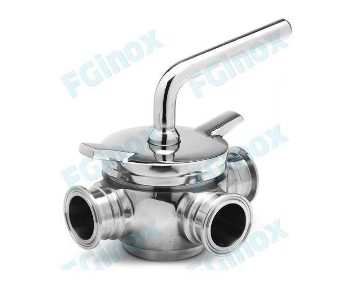 Robinet 3 voies en T CLAMP inox 316L - diamètres 25 à 76 mm pour l'agro-alimentaire_1