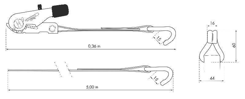 Sangle à cliquet 27mm x 5,00m avec crochets JJ - Poignée ergonomique PVC - Réf. 00290618 - Marque Thirard_1