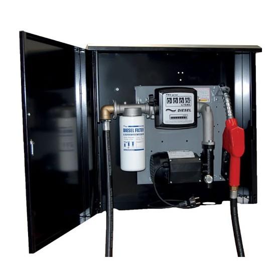 Station de distribution carburant GNR avec pompe 80L/min et pistolet automatique - modèle armoire noire époxy_1