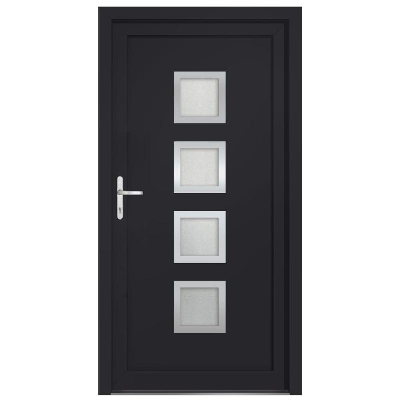 Vidaxl porte d'entrée anthracite 108x200 cm pvc 3187853_1