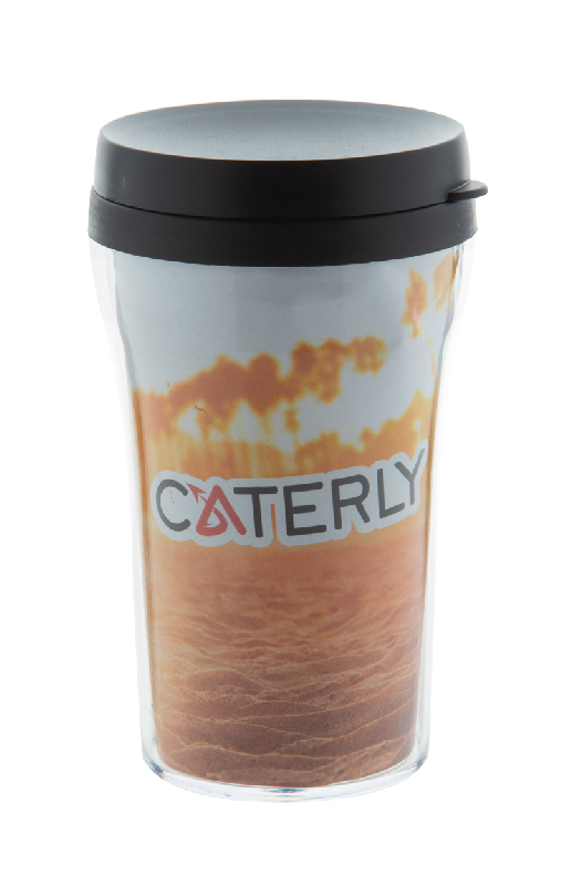 Mug isotherme publicitaire - double parois en plastique - 250 ml - avec couvercle et personnalisation_1
