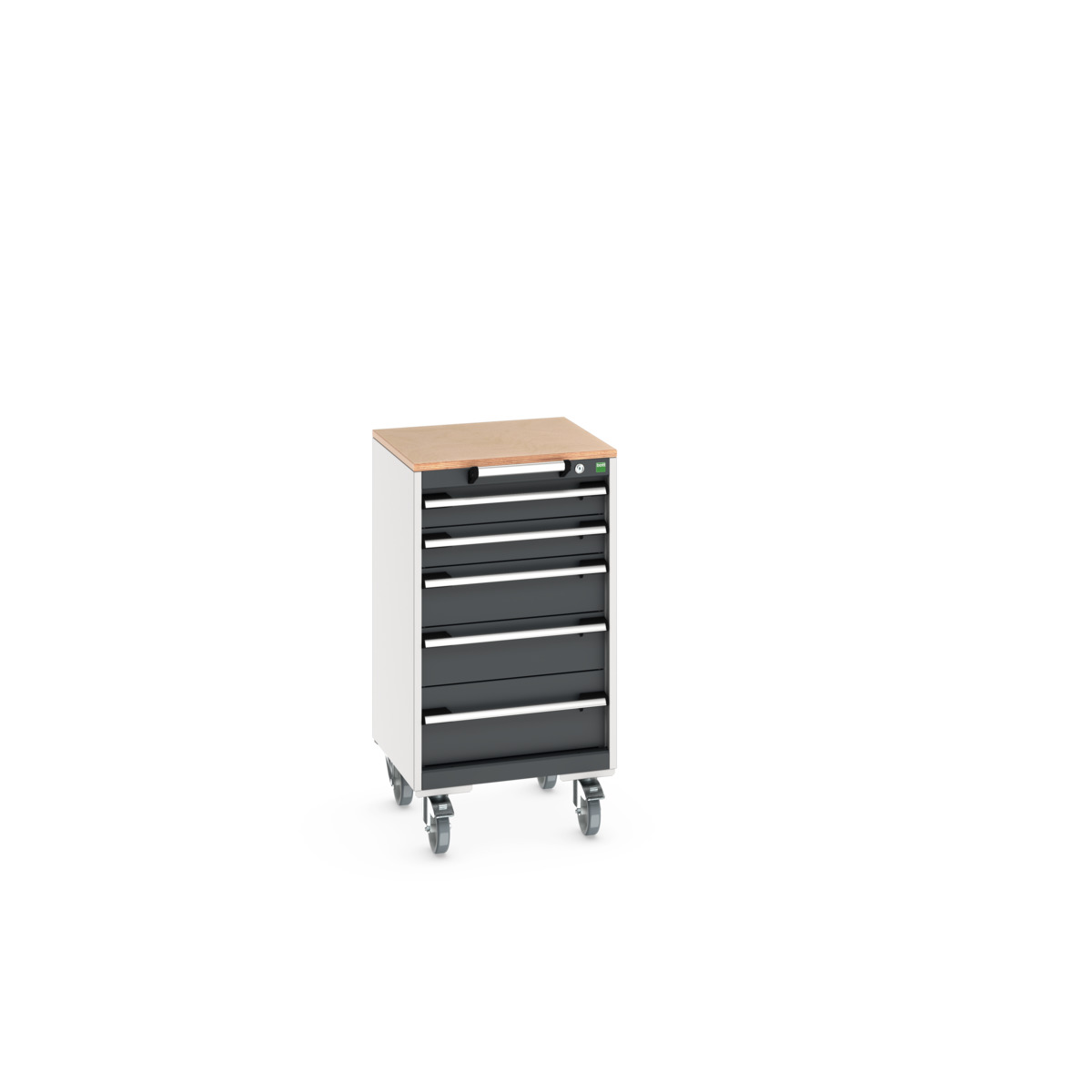 Armoire roulante Cubio SLR-558-5.1 - 5 tiroirs, dessus multiplex et châssis en acier renforcé_0