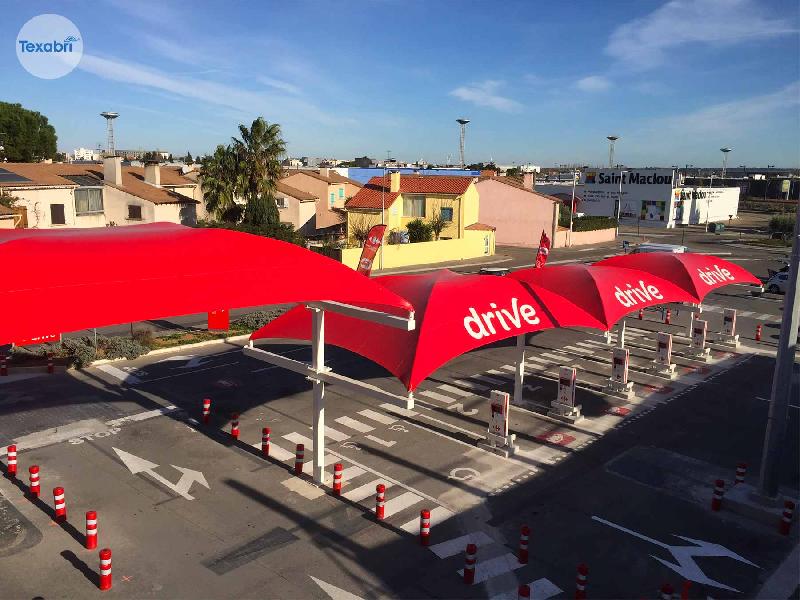 Abri pour drive et click and collect - spécialiste Texabri reconnu par la grande distribution_1