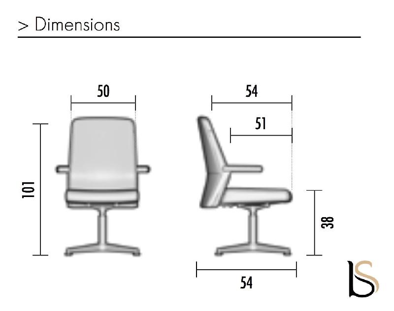Fauteuil de réunion Teos - Mobel Linea - cuir gris, Démonté_1