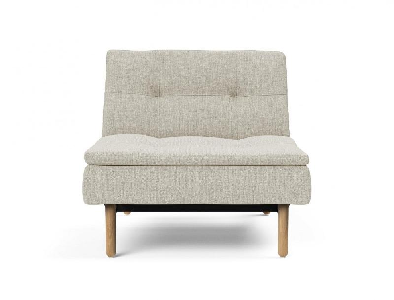 Fauteuil design Dublexo Stem convertible - Lit 90x115 cm - Pieds obus en chêne naturel - Tissu Mixed Dance Natural_1