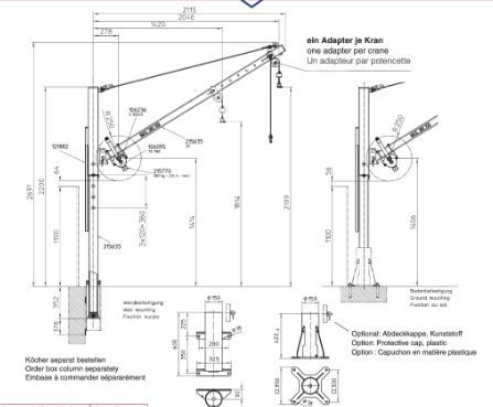 Potence de levage - haacon france - charge admissible maxi. 360 kg_1