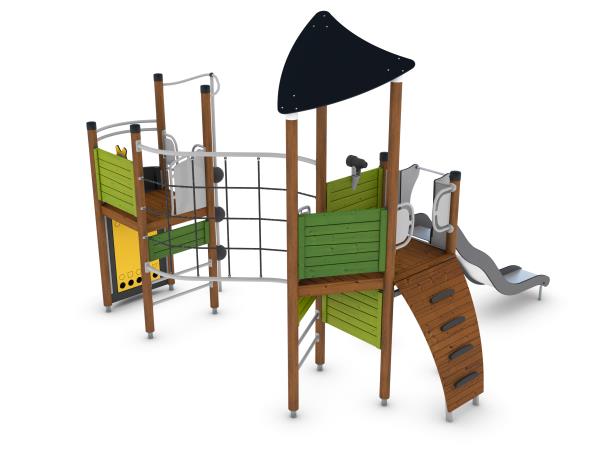 Structure multi-jeux 5 à 12 ans - Uniplay Aureli - 8048389 - Poteaux bois/panneaux bois - Hags_1